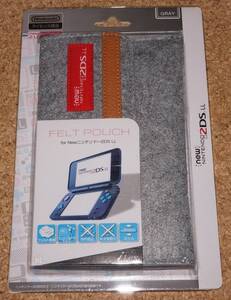 ◆新品◆2DSLL.iLex・New 2DS LL用フェルトポーチ グレー