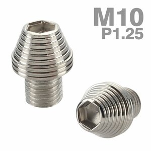 ミラーホールキャップ 正ネジ 逆ネジ M10×10mm P1.25 2個セット シェルヘッド シルバー TH0604