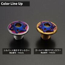 ミラーホールキャップ 正ネジ 逆ネジ M10×10mm P1.25 2個セット ヤマハ車用 スターホールヘッド シルバー×焼きチタンカラー TH0191_画像3