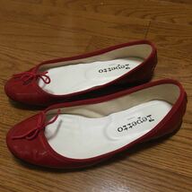 レペット repetto バレエシューズ 36.5 レッド 赤 バレリーナシューズ バレエ バレリーナ パテント レザー 革 シンデレラ サンドリヨン_画像1