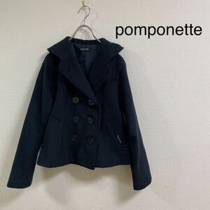 pomponette Pom Ponette L 160 см темно-синий пальто прекрасный товар Narumi ya котороткое пальто внешний девочка 