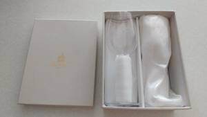 [ postage included prompt decision ]WAKO GINZA TOKYO Ginza Wako wine glass 2 piece set Tang . pattern gold paint crystal glass [ unused ]