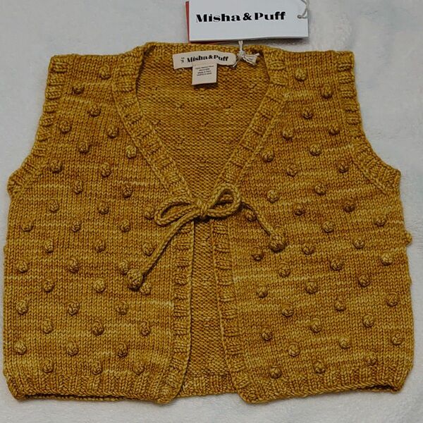 お値下げ【新品】希少misha&puff Hand Knit Merino Wool Popcorn Vest - Citron