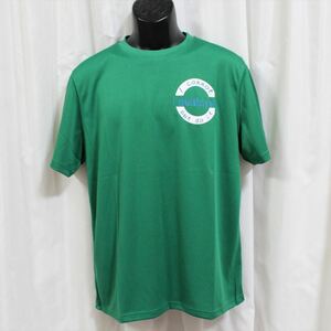 応援テーマ メンズ半袖Tシャツ 吸汗速乾 グリーン XLサイズ GZ-229 新品 緑 己に勝ち 真っ向勝負