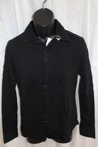 エイチワイエム hym メンズコットンホックシャツ ブラック サイズ46(S) 日本製 新品 長袖
