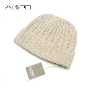 【定価7,920・新品】ALPO（アルポ）リブウール ニットビーニー ベージュ B193