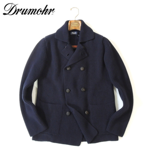 【定価7.7万・新品・46】DRUMOHR（ドルモア）ラムズウール ダブル8Bリブニットジャケット ネイビー D5W425