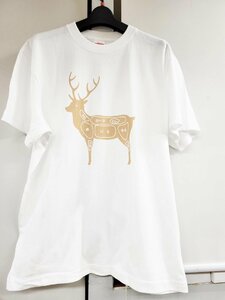 肉好きに！鹿 部位 Ｔシャツ 白地 hm111 ジビエ フードTシャツ L 現物 おもしろ パロディ ゆる可愛