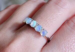  natural stone high class goods silver opal s925 ring ( number A2225)