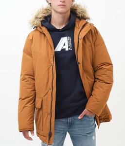 ●送料無料●大きいサイズ Aeropostale　FAUX FURフーデッドパーカージャケット(ネバダゴールド)【USサイズ/3XL】