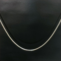 [NECKLACE] 925 Silver Plated Box Chain スリム スクエア ボックス ベネチアンチェーン シルバーネックレス 2x450mm (5.5g)【送料無料】_画像4