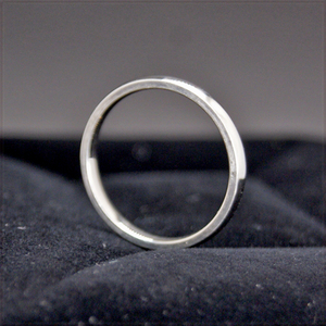 [RING] White Gold Plated Stainless Smooth Simple スムース シンプル ホワイトゴールド 2mm 甲丸スリム リング 19号 (1.8g)