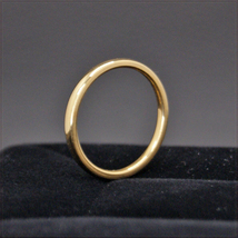 [RING] Yellow Gold Plated Stainless Smooth Simple スムース シンプル イエローゴールド 2mm 甲丸スリム リング 17号 (1.5g)【送料無料】_画像2