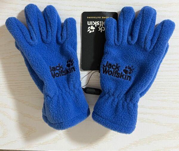【新品未使用】キッズ　ジャックウルフスキン　冬手袋　暖かマイクロフリース　Sサイズ（3－4才対象）ブルー