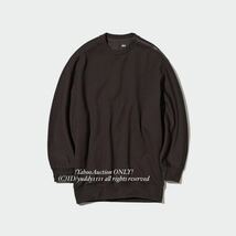 新品タグ付 UNIQLO ユニクロ ドライスウェットクルーシャツ（長袖）セットアップ可能 レディース M ブラック 完売 オーバーサイズ 即決_画像3