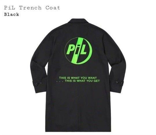 【即完売】~PiL~ トレンチコート　黒　新品！未使用品　ブラック シュプリーム　M　BLACK COAT Supreme