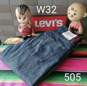 a181 levis リーバイス 505 W32 ひげ落ち ストレートジーンズ