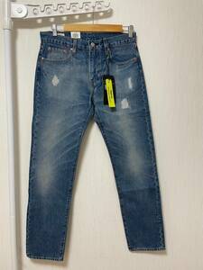 未使用☆[LEVI'S] Right-on 別注 502bigE REGULAR TAPER リペア加工 ストレッチインディゴ テーパードデニムパンツ 30 革パッチ リーバイス