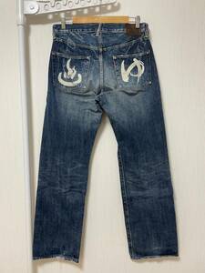 [ETERNAL] горячие источники джинсы Vintage обработка индиго Denim брюки 34 сделано в Японии 75378 Eternal 