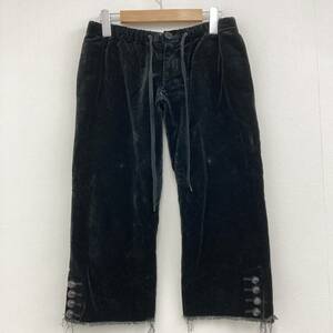 初期 NumberNine 06AW NOIR期 ベロア 7分丈 クロップド ワイド パンツ ブラック 3サイズ ナンバーナイン コンチョ バギー archive 2040061