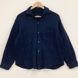 80s 90s トリココムデギャルソン ビッグシルエット ウール ネル オープンカラーシャツ チェック tricot 開襟 VINTAGE archive 2100145