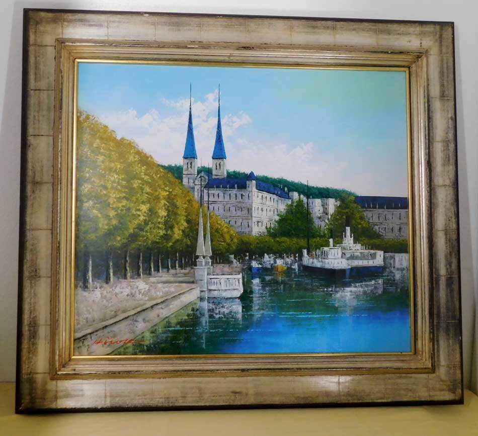 R0216 Kazuyuki Hirose Lucerne F10 oil painting, authenticity guaranteed, Painting, Oil painting, Nature, Landscape painting