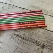 j147 モスバーガー 鉛筆 9本　1980年台頃　極細　鉛筆　長さ約17.5cm×　直径　約0.3cm 非売品　希少_画像2