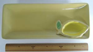 ☆13G　昭和レトロ■ポッカレモン　長方形プレート/皿　陶器製■未使用