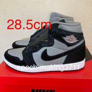 28.5cm 国内正規新品 NIKE WMNS AIR JORDAN 1 RETRO HIGH OG MEDIUM GREY BLACK WHITE ジョーダン ハラコ グレー 黒 ポニー DZ2523-001