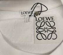 未使用 LOEWE ロエベ Sサイズ S359Y22X04 Cropped Drape T-shirt クルーネック アシンメトリー Tシャツ ホワイト ドレープ 半袖 店舗受取可_画像4