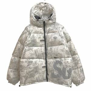 Supreme シュプリーム 20AW Receipts Hooded Down Jacket ダウンジャケット 総柄 レシート サイズS 店舗受取可