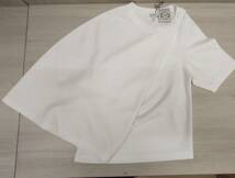 未使用 LOEWE ロエベ Sサイズ S359Y22X04 Cropped Drape T-shirt クルーネック アシンメトリー Tシャツ ホワイト ドレープ 半袖 店舗受取可_画像1