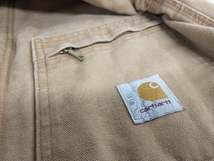 Carhartt カーハート ダック地 オーバーオール・オールインワン つなぎ ベージュ 裏地キルティング レッド 襟コーデュロイ アメカジ_画像4