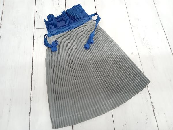 ISSEY MIYAKE イッセイミヤケ white label 巾着 バッグ ハンドバッグ ブルー グレー 青系 灰色 店舗受取可