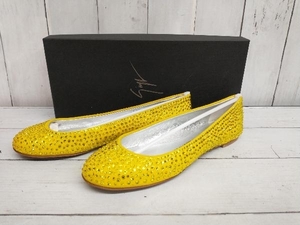  large price decline GIUSEPPE ZANOTTI DESIGN Giuseppe Zanotti flat shoes pumps 36055 rhinestone yellow Italy made 22.5cm