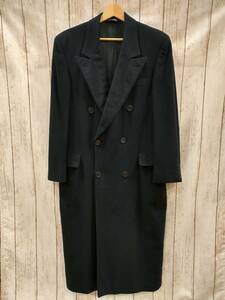 Cashmere Double Chesterfield Box Coat 70s～80s カナダ製 カシミヤ100% 38R(M) ネイビー ロングコート VINTAGE ヴィンテージ メンズ