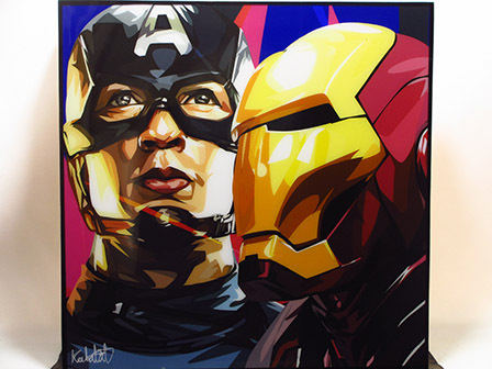 [New No. 383] Pop Art Panel Captain America & Iron Man, artwork, painting, portrait