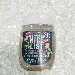 ★Bath＆Body Works ハンドジェル NICE LIST 1本29mlの画像1