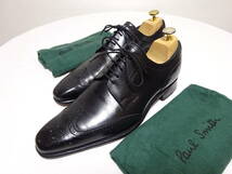 Paul Smith　ポールスミス　ウイングチップダービーシューズ　レザシューズ　ENGLAND製　チーニー製　6.5F　25.5cm位　シューソックス付_画像1