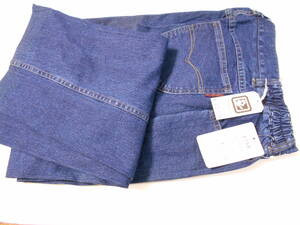 未使用長期保存品　 ノーブランド品 ジーンズ L（66～72） 女性用 Women ブルー 青 サイドがゴム　昭和レトロ