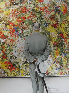 ノーマン・ロックウェル、「美術愛好家」、希少画集、額装画、日本製・新品額にて額装、状態良好、送料無料