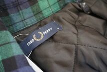 【即決】FRED PERRY フレッドペリー メンズ シャツジャケット 中綿 秋冬 チェック グリーン/ネイビー サイズ:M 【783766】_画像8