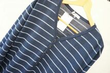 【即決】LANVIN en Bleu ランバン メンズ ニット セーター タグ付き ウール ネイビー ボーダー サイズ:50 日本製 【768139】_画像2
