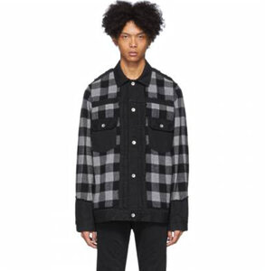 新品★送料無料★定価75900円★sacai サカイ★デニムフランネル切替切りっぱなしデニムジャケット1★黒★型番20-02265M★ジージャンGジャン