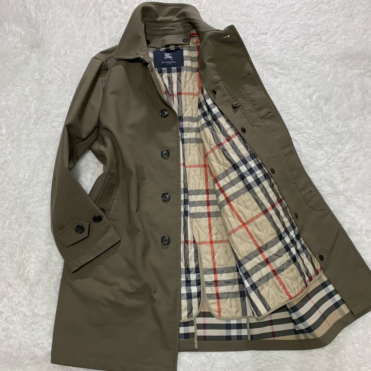 ✨極美品✨バーバリー ステンカラーコート 玉虫色 大きいサイズ 比翼