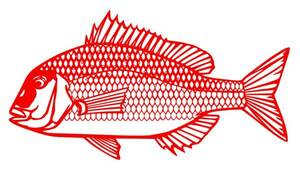 Art hand Auction Paper cutout fish sea bream, Artwork, Painting, Collage, Paper cutting