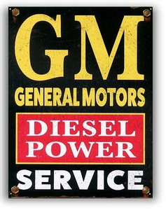 ゼネラルモーターズ GM DIESEL POWER SERVICE レトロ調 アメリカンブリキ看板