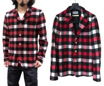 ジャーナルスタンダード 別注 ウールリッチ ブロックチェック柄 ウールメルトン ジャケット L レッド ブラック WOOLRICH テーラード コラボ_画像1