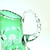 美しいエメラルドグリーンのカラーが魅力的！ オーストリア製 KAIDERGLAS 24%クリスタルガラス 直径13cm 口径7cm 高さ22cm KYA412_画像6