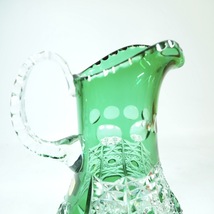 美しいエメラルドグリーンのカラーが魅力的！ オーストリア製 KAIDERGLAS 24%クリスタルガラス 直径13cm 口径7cm 高さ22cm KYA412_画像4